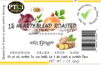 15 Hearty blend roasted adobo seasoning ( 2oz ) -  With GINGER 100% organic